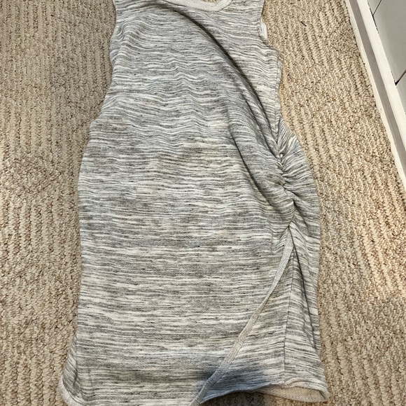 Pink blush faux wrap fitted terry maternity dress - Picture 2 of 3